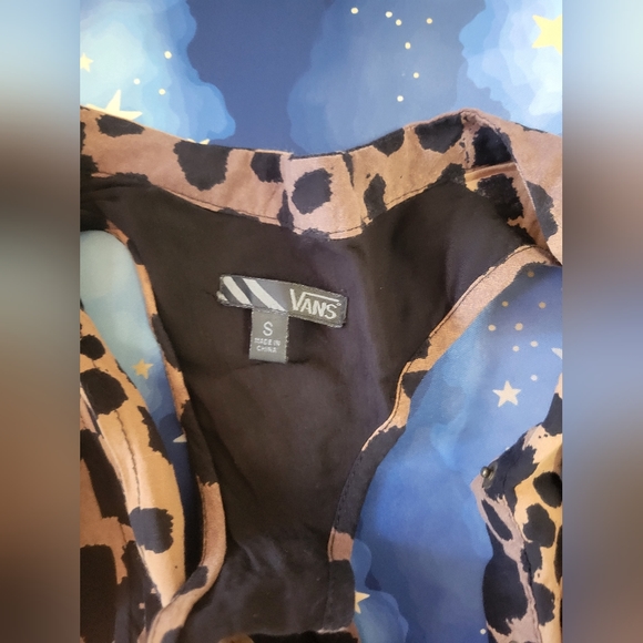 Vans Womens SMALL Leopard Print Racer Back High Low boho Flowy - Picture 3 of 4